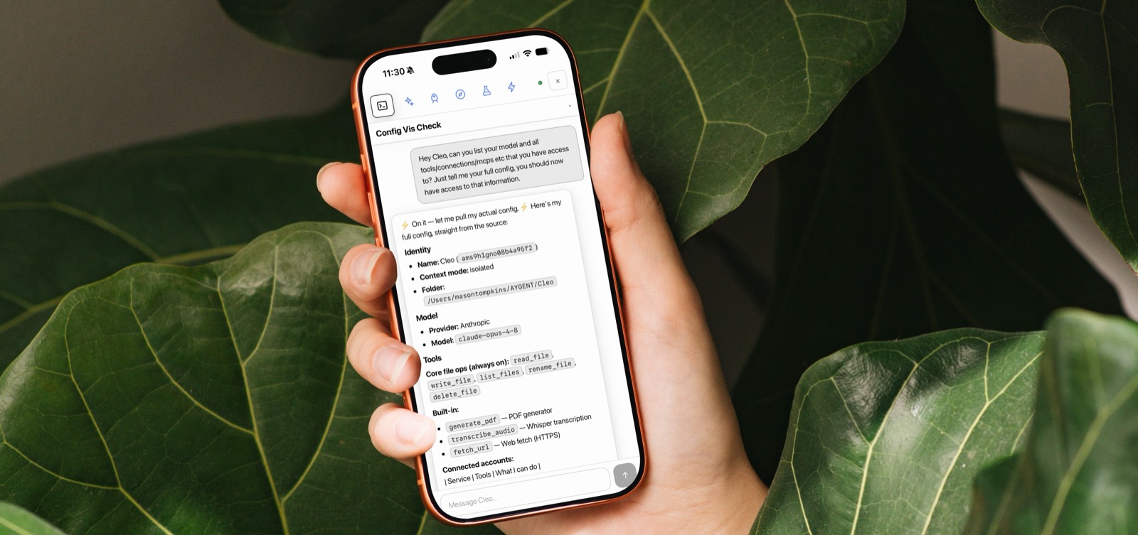 AYGENT Remote on an iPhone 17 Pro, linked to the AYGENT app through your Account Login.
